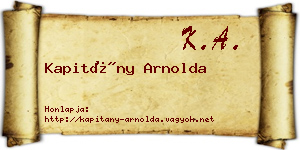 Kapitány Arnolda névjegykártya